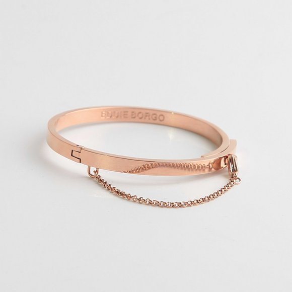 NEW Eddie Borgo Thin Safety Chain Bracelet SILVER or ROSE GOLD - Picture 8 of 11